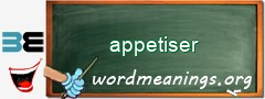 WordMeaning blackboard for appetiser